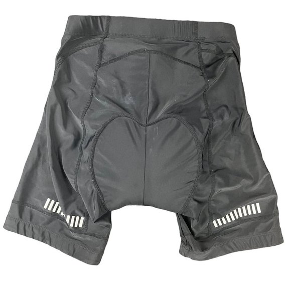 NOOYME Shorts Women's Size Small Cycling Padded Reflective Logo Mid Thigh Black - Picture 5 of 8